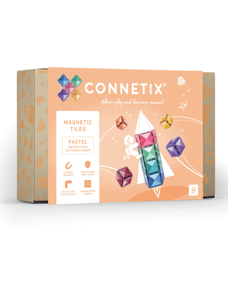 Connetix Pastel Square Pack 40pc Orange