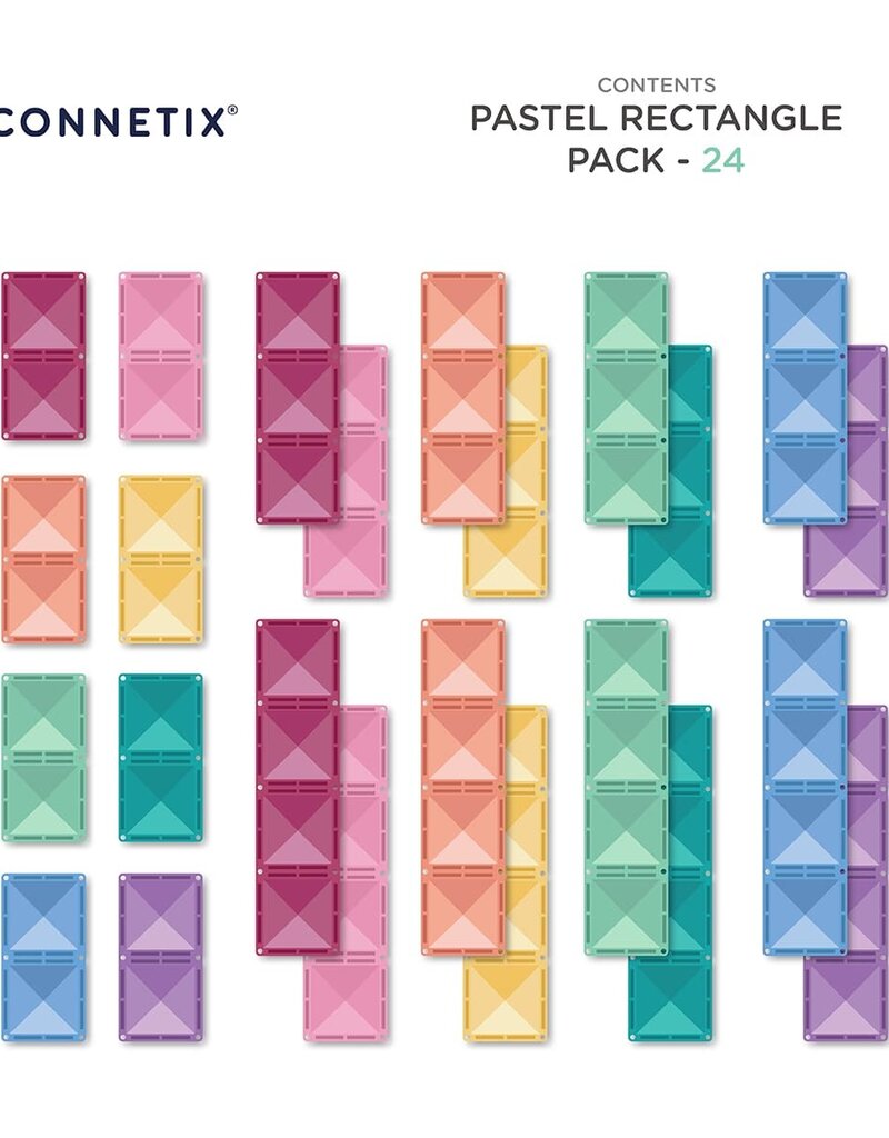 Connetix Pastel Rectangle Pack 24pc Light Teal