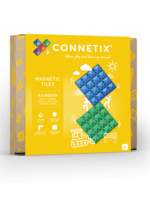 Connetix Rainbow Blue Green Base Plate 2pc