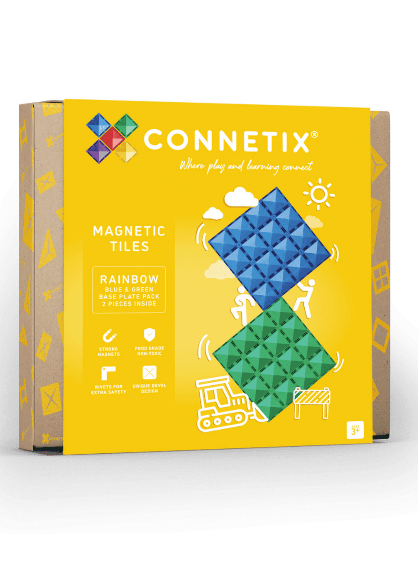 Connetix Rainbow Blue Green Base Plate 2pc