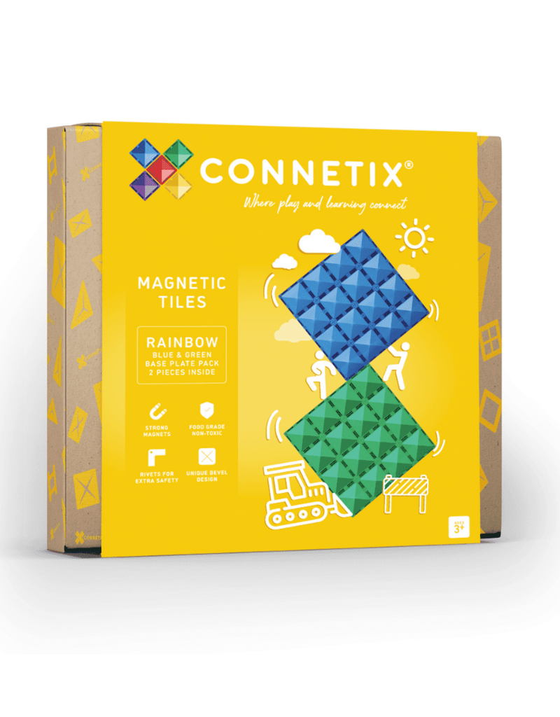 Connetix Rainbow Blue Green Base Plate 2pc
