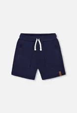 Deux par Deux French Terry Navy Shorts w/Zipper Pockets