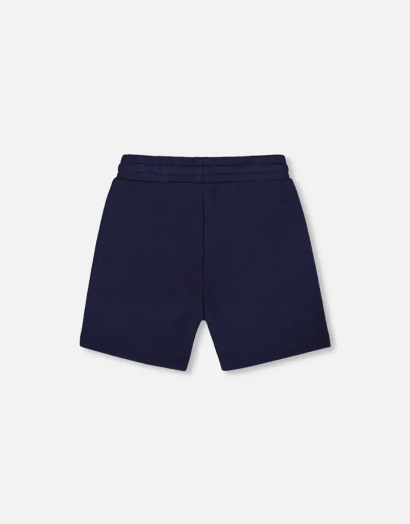 Deux par Deux French Terry Navy Shorts w/Zipper Pockets
