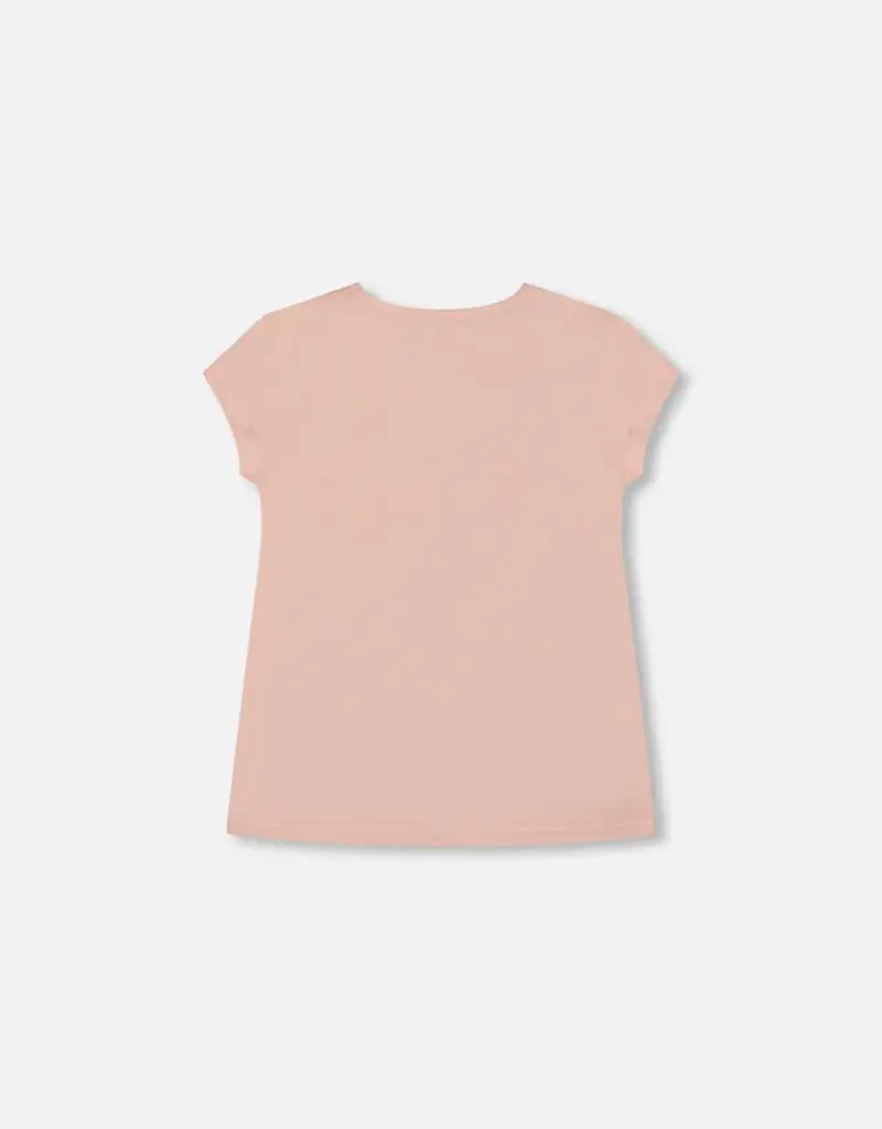 Deux par Deux Seashell Pink Top w/Butterfly Applique