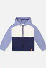 Deux par Deux French Terry Color Block Hooded Zip Up