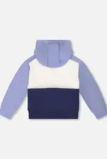Deux par Deux French Terry Color Block Hooded Zip Up