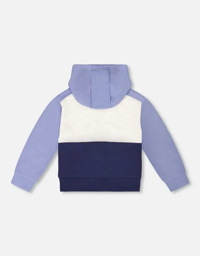 Deux par Deux French Terry Color Block Hooded Zip Up