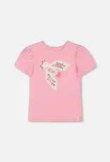 Deux par Deux Prism Pink Top w/Dove Applique