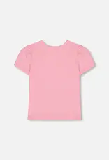 Deux par Deux Prism Pink Top w/Dove Applique