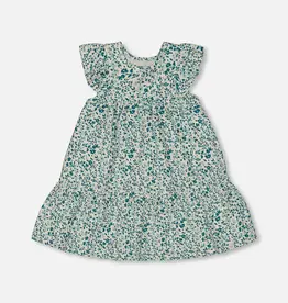 Deux par Deux Printed Organic Ditsy Blue Dress