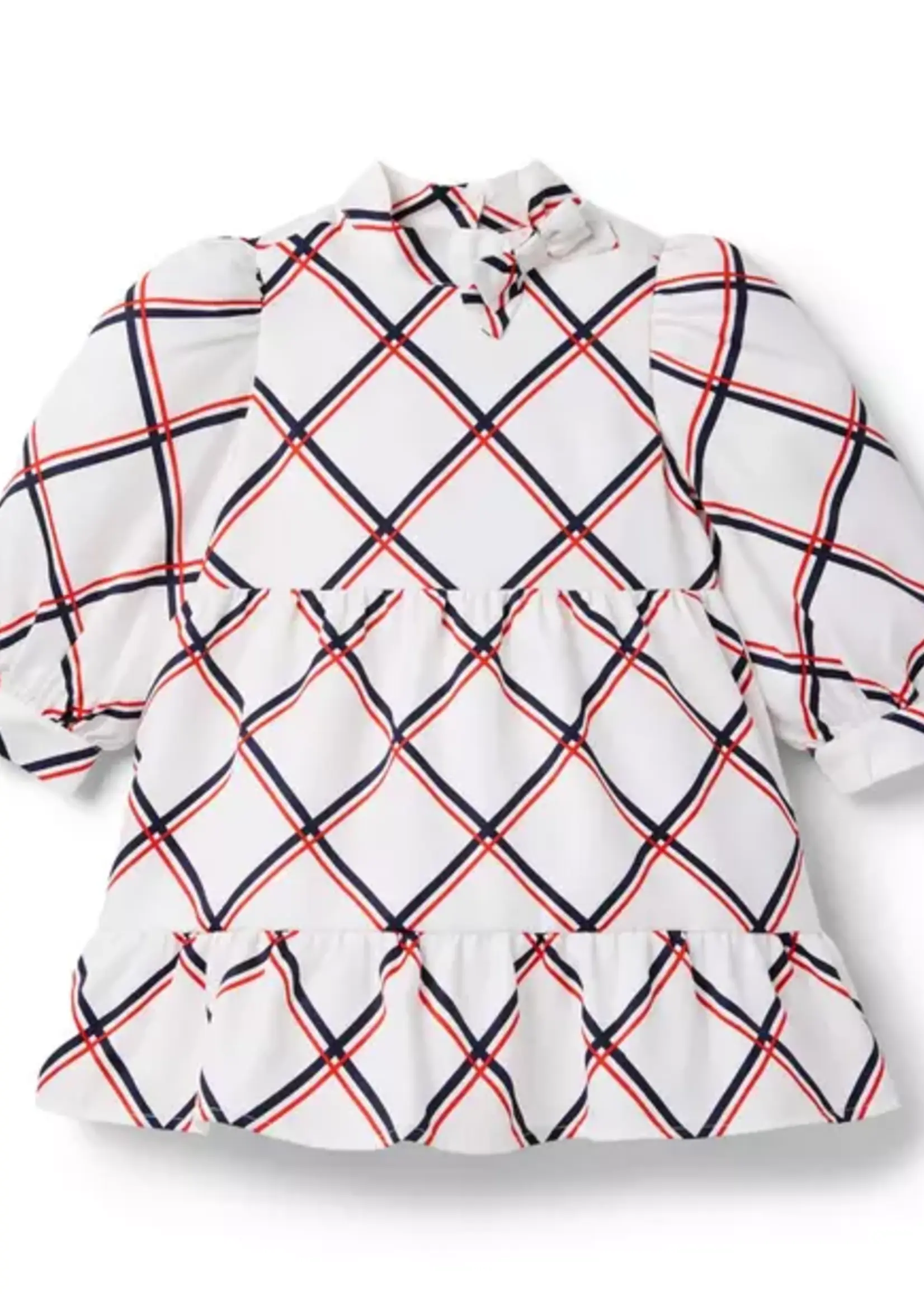 Janie and Jack Red White Blue Pattern Dress