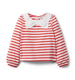 Janie and Jack SALE Red Stripe Collar L/S Top