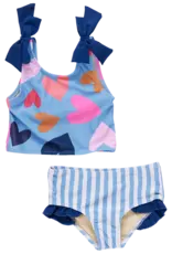 Pink Chicken shelly tankini multi tossed hearts
