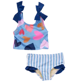 Pink Chicken shelly tankini multi tossed hearts