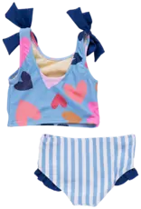 Pink Chicken shelly tankini multi tossed hearts