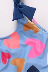 Pink Chicken shelly tankini multi tossed hearts