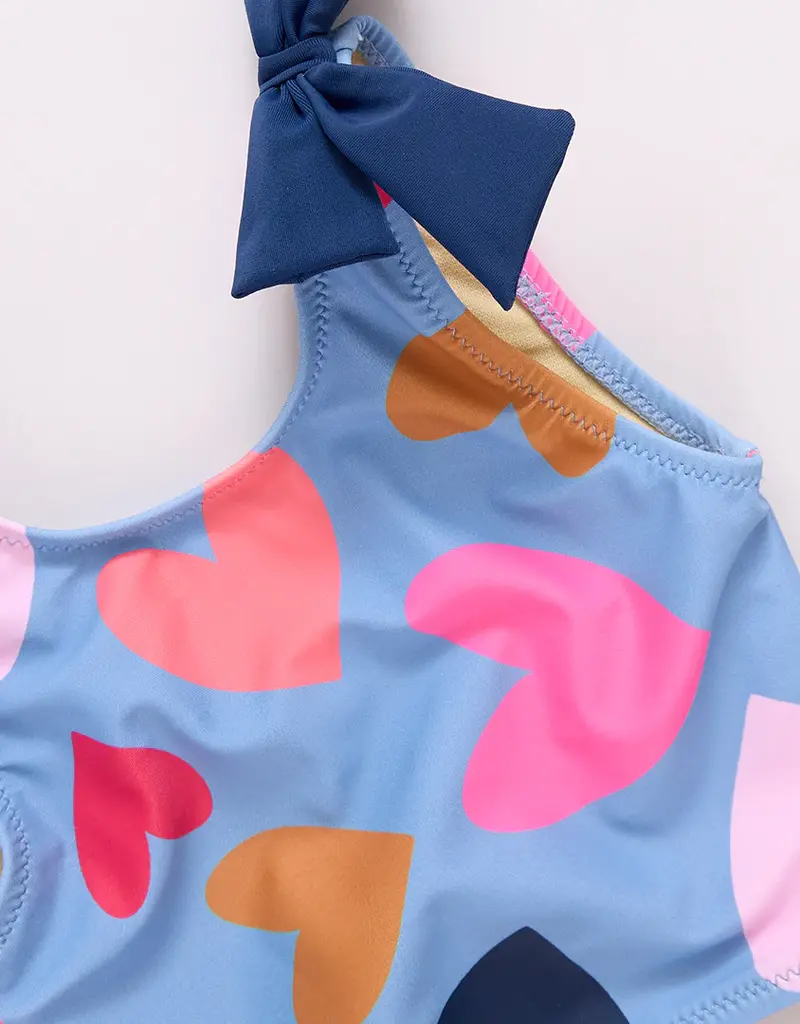 Pink Chicken shelly tankini multi tossed hearts
