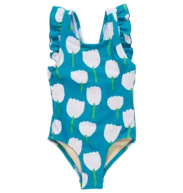 Pink Chicken liv bow suit white tulips