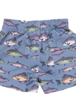 Pink Chicken swim trunk bluestone multi fishies