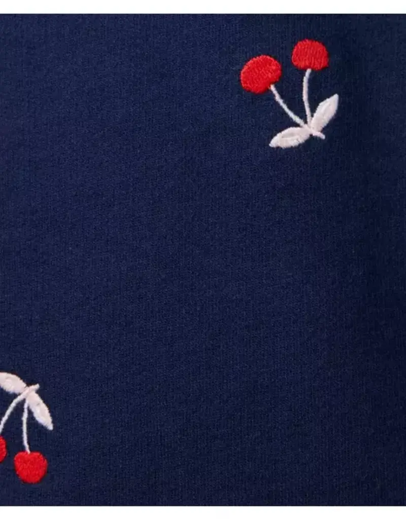 Janie and Jack Navy Cherry Embr Sweatshirt