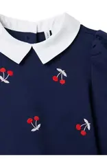 Janie and Jack Navy Cherry Embr Sweatshirt