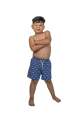 Bermies Navy to Shark Swim Trunks