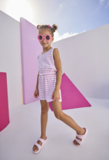 Bisby Rugby Romper Petal Stripe