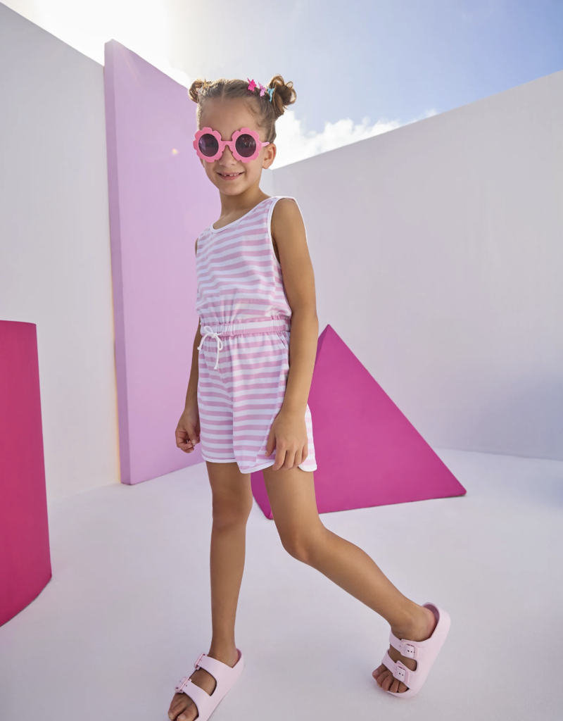 Bisby Rugby Romper Petal Stripe