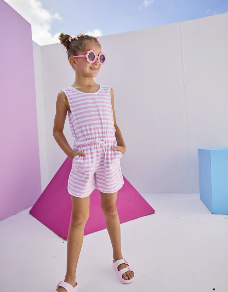 Bisby Rugby Romper Petal Stripe
