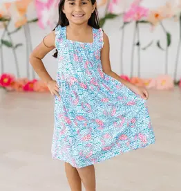 Mila & Rose Crab Walk Ruffle Cross Back Dress