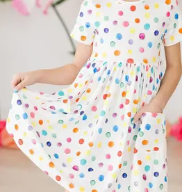 Mila & Rose Colorful Dots S/S Pocket Twirl Dress