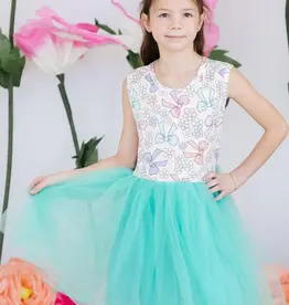 Mila & Rose Blossoms Bows Tank Tutu Dress