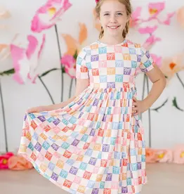 Mila & Rose Rainbow Ribbons S/S Pocket Twirl Dress