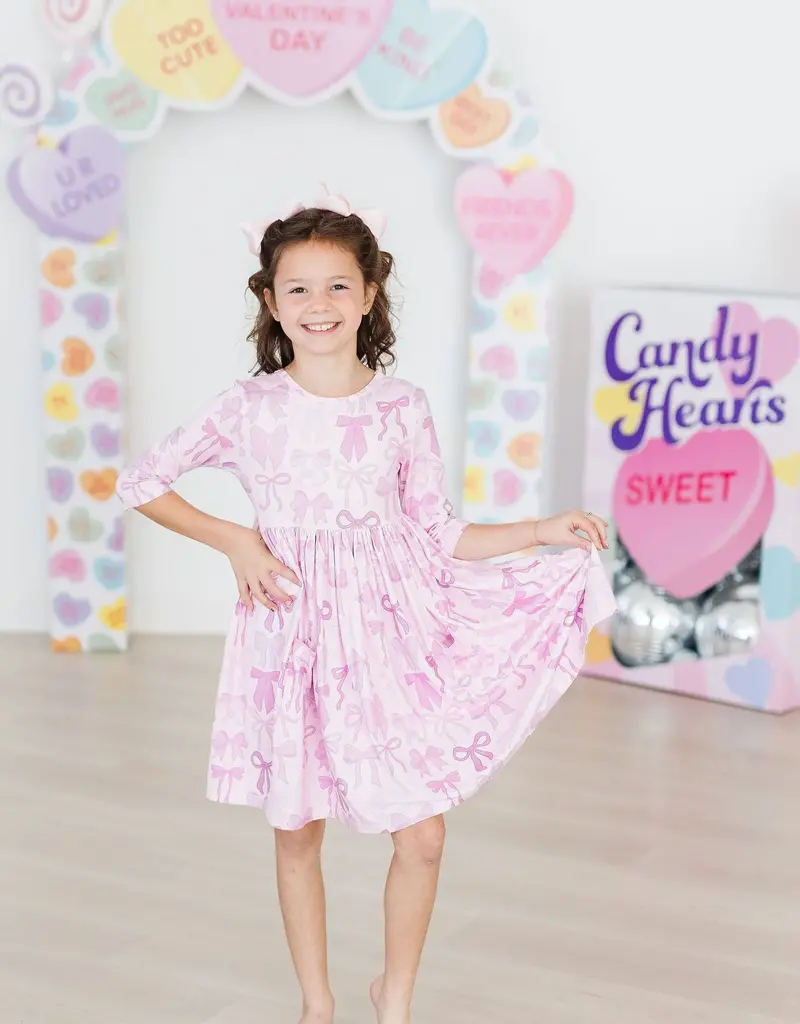 Mila & Rose Twinkle Ties 3/4 Sleeve Pocket Twirl Dress
