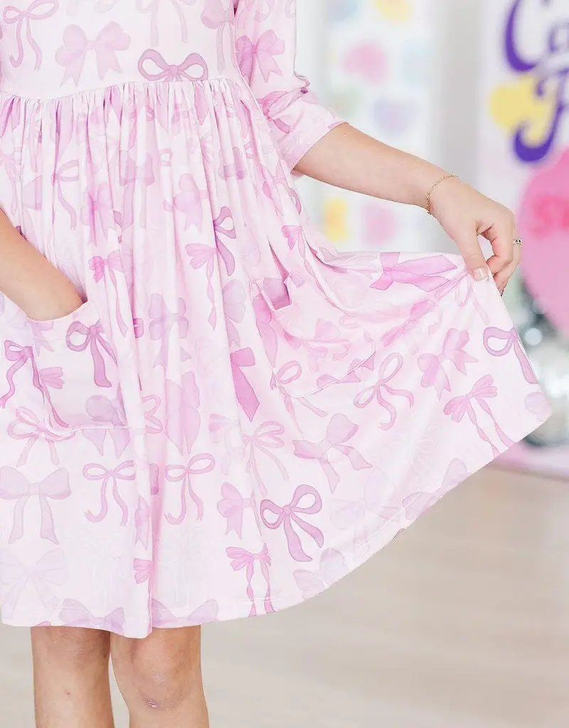 Mila & Rose Twinkle Ties 3/4 Sleeve Pocket Twirl Dress