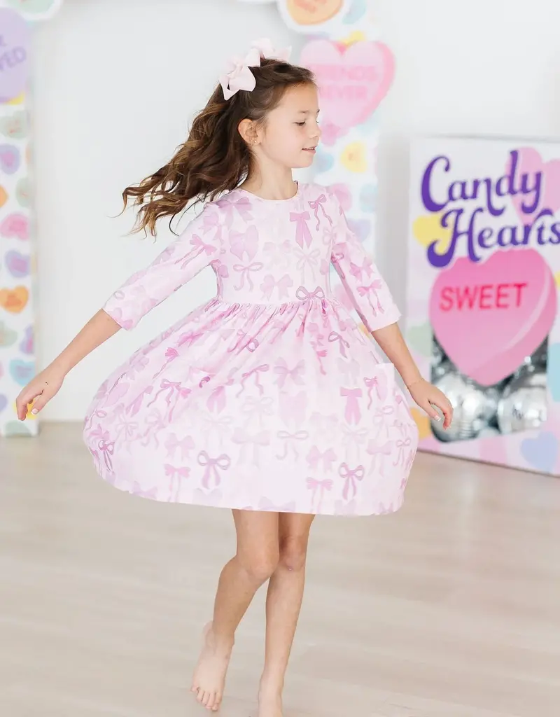 Mila & Rose Twinkle Ties 3/4 Sleeve Pocket Twirl Dress