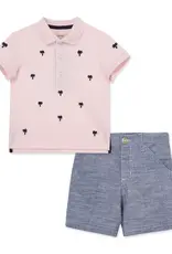 Little Me Palm Polo Short Set