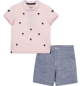 Little Me SALE Palm Polo Short Set