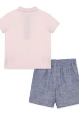 Little Me Palm Polo Short Set