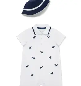 Little Me Puppies Romper w/Hat