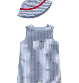 Little Me Baseball Sunsuit w/Hat