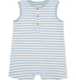 Little Me Seaside Stripe Romper Lt Blue