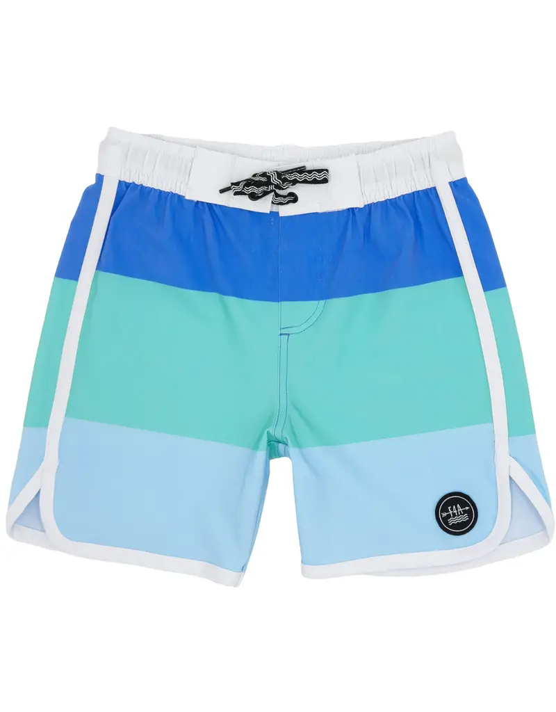 Feather 4 Arrow Block Stripe Boardshort Marina Blue