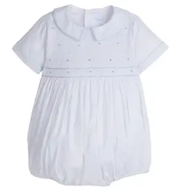 Little English Smocked Theodore Bubble Light Blue