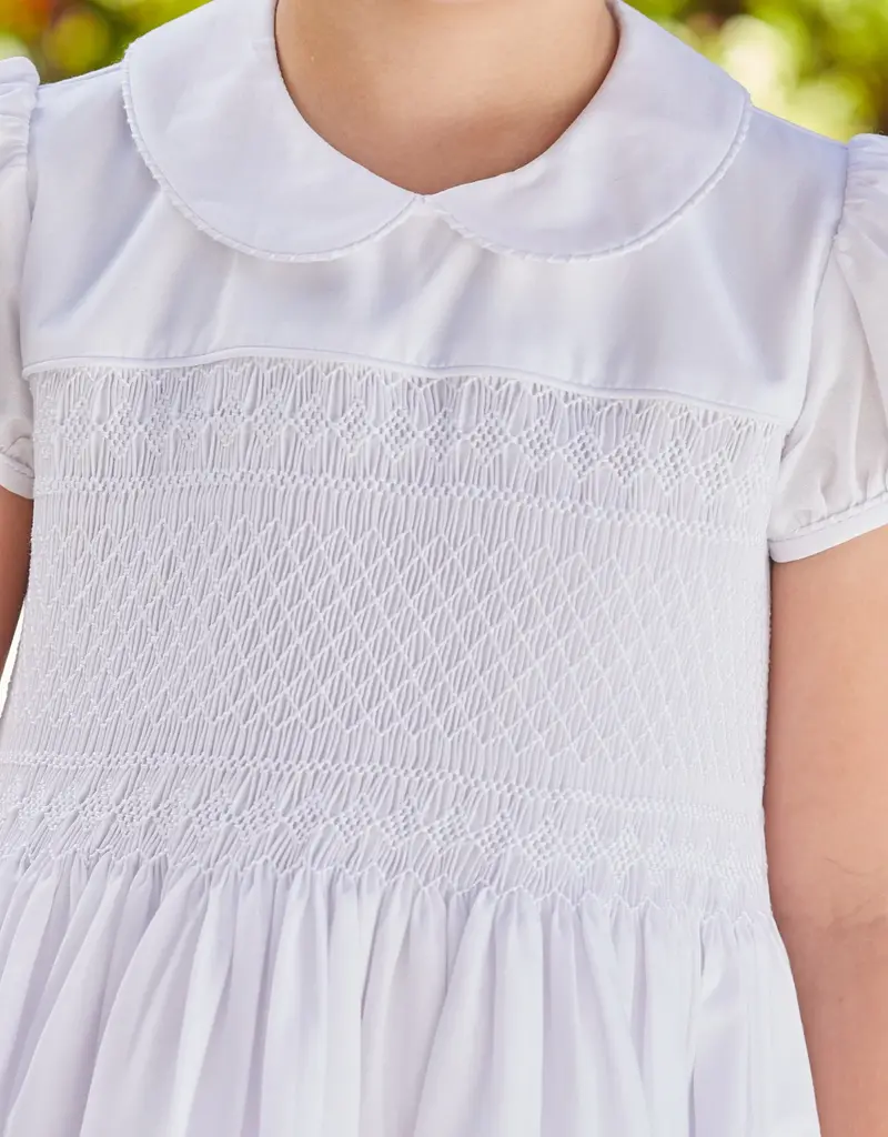 Little English Smocked Emery Dress White