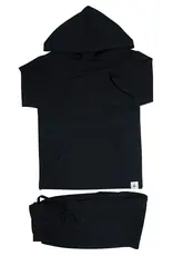 Sweet Bamboo Hooded Jogger Set Blazing Black French Terry