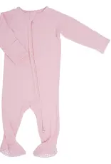 Sweet Bamboo Perfect Pink Ribbed Zipper Footie