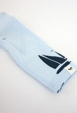 oh baby! Denim Sailboat Print Zipper Footie Sky Blue