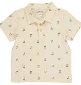 Me & Henry Polreath S/S Polo Cream Henry Print