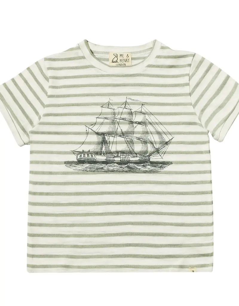Me & Henry Newquay Printed Tee Grey Boat